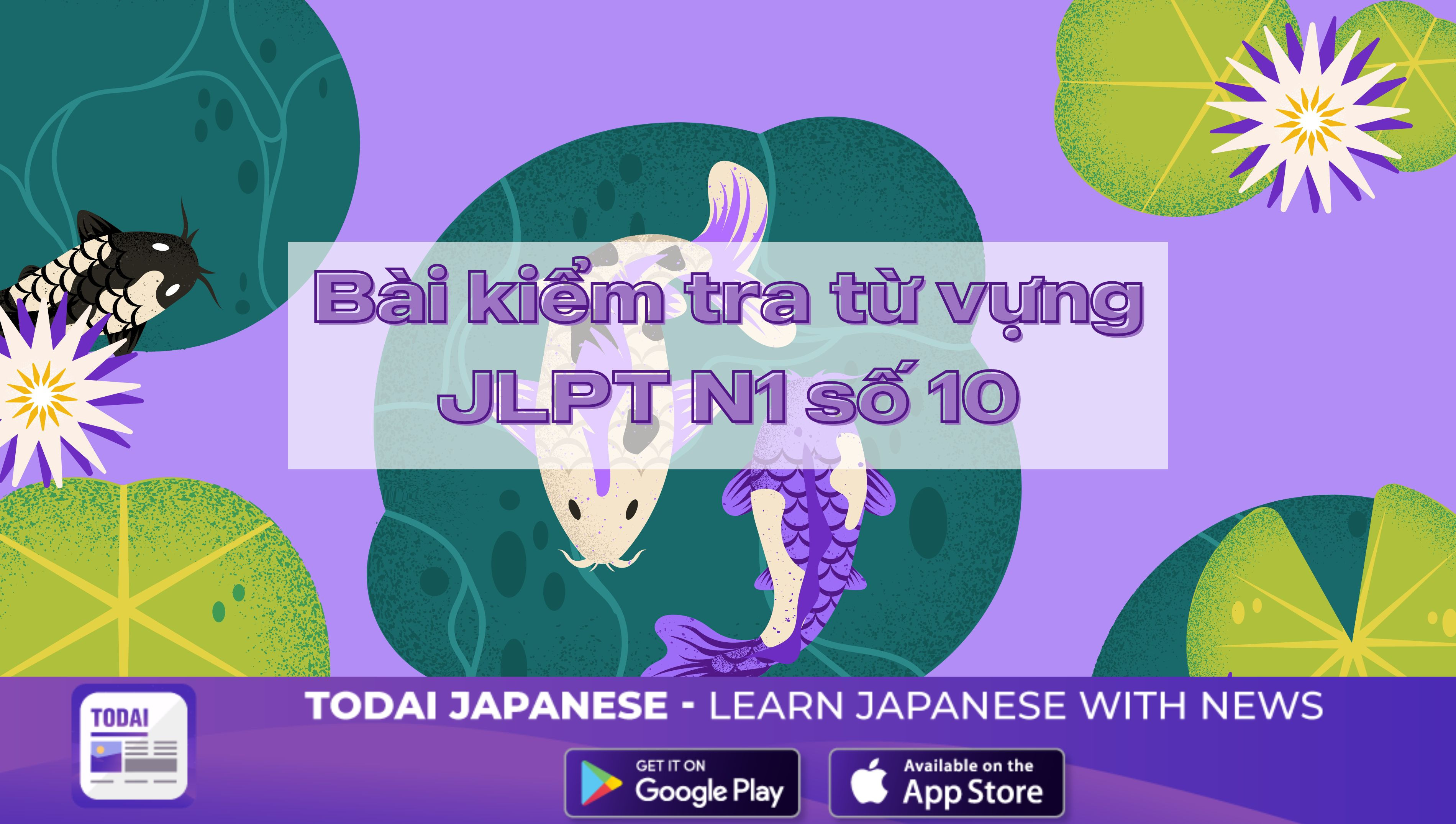 Bài kiểm tra từ vựng tiếng nhật JLPT N1 số 10