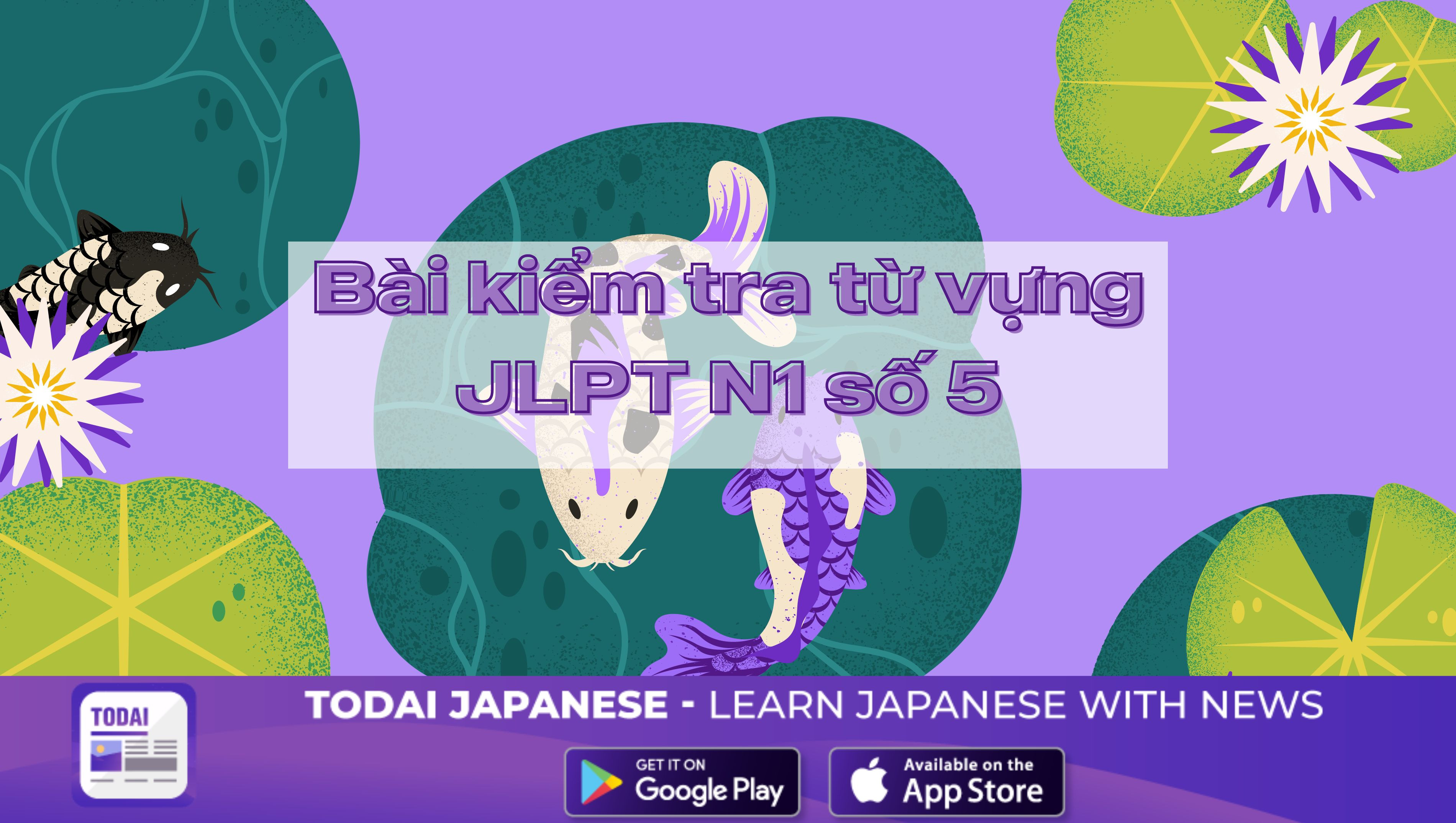 Bài kiểm tra từ vựng tiếng nhật JLPT N1 số 5